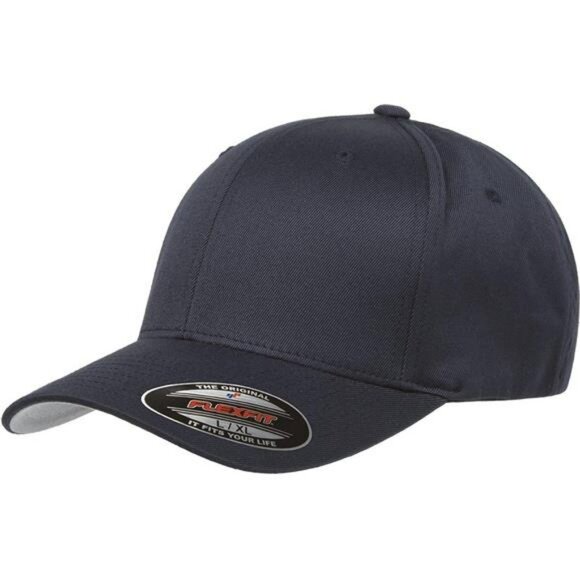 Men's Fitted Baseball Cap Stretch Fit Wool Blend Athletic Hat Sun Protection - Picture 1 of 7